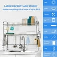 thumbnail image 3 of Over The Sink Dish Drying Rack,2-Tier 304 Stainless Steel Large Dish Drainers for Kitchen Counter Length Adjustable -Silver(Sink Width Limit (Sink Size ≤ 35 INCH), 3 of 7