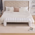 thumbnail image 3 of Modern Chenille Upholstered Armless Bed Bench 69.7 Inch Wide Multi-Purpose Storage Sofa for Living Room and Bedroom, 3 of 10