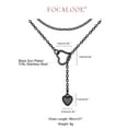 thumbnail image 5 of FOCALOOK Lariat Y Necklace, Long Heart Necklace for Women, Adjustable Black Jewelry, 5 of 8