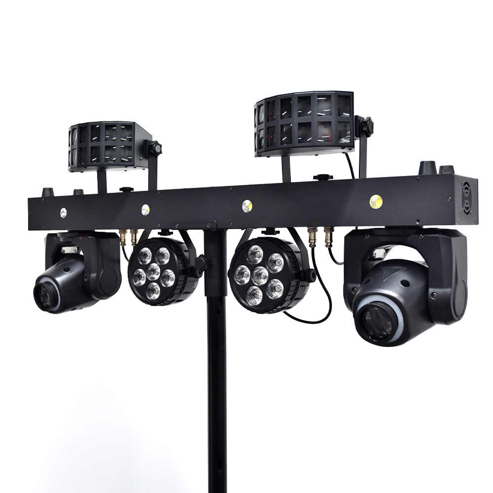 New LED Moving Head Beam Light Gig Bar Derby Strobe Effect Combined with Triple Stand Dj Set Lights Par Stage Lighting Rgbw
