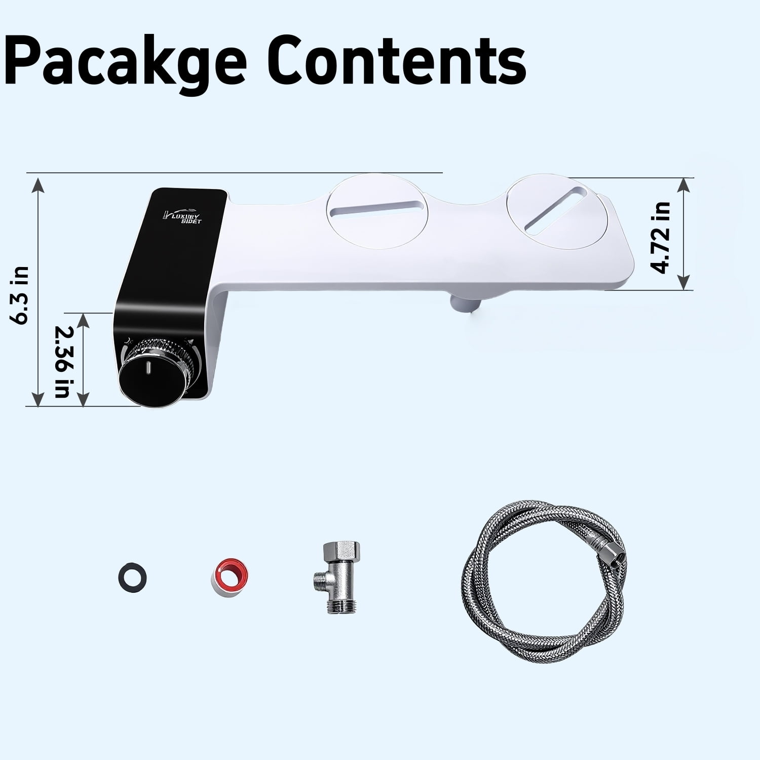 Behome Bidet Attachment for Toilet, Non-Electric Bidet Attachment for Toilet Seat, Easy Install Bidet Toilet Seat Attachment with Adjustable Water Pressure