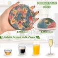 thumbnail image 3 of Haosy Set of 6 Drink Woven Coaster with Holder Heat Resistant Non-Slip Bar Coasters 4 Inches Vintage Oil Painted Rose, 3 of 7
