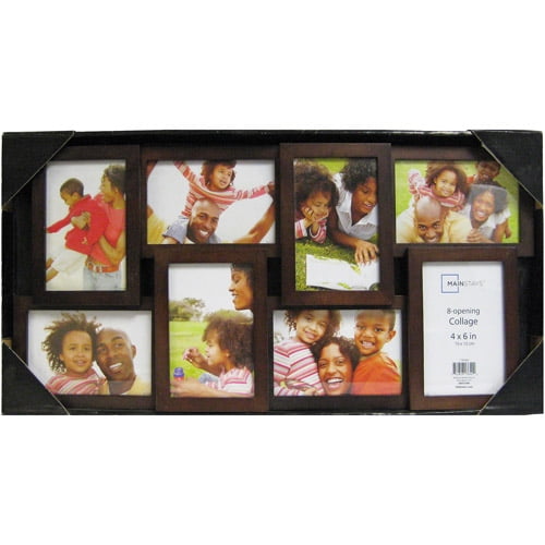 Mainstays 8Opening 4x6 Collage Picture Frame, Walnut
