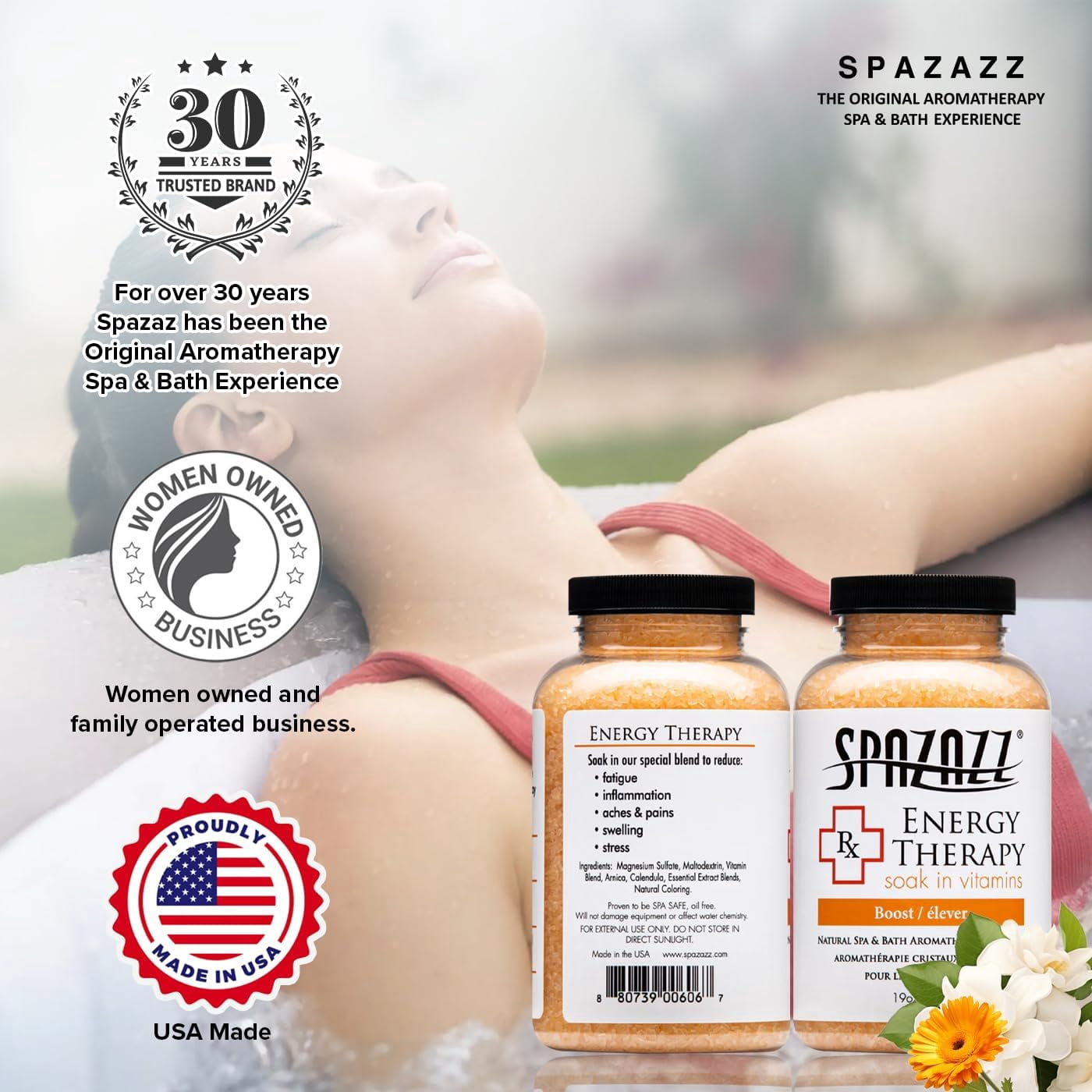 Spazazz SPZ-602 Therapy Crystals Container Bath Minerals, 19-Ounce, Joint Therapy Inflammation