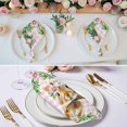 thumbnail image 3 of Easter Bunny Cloth Napkins, Spring Daisy Botanical Leaves Pink Plaid Washable and Reusable Dinner Napkins Set of 2, Table Napkin for Kitchen Party Birthday Wedding Hotel Housewarming 20"x20", 3 of 9