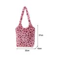 thumbnail image 4 of Bolsa de hombro con patrón de vaca de felpa para mujer, de compras de tela cálida de invierno para mujer Ndcxsfigh Para Estrenar, 4 of 9