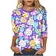 thumbnail image 1 of Tops de Cuello Redondo para las Mujeres Impresión de Carnaval 3/4 Manga Blusa Casual Uso Diario, 1 of 7
