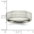 thumbnail image 2 of Sterling Silver 6mm Brushed Flat Grooved Fancy Band Size 10 QWB118B, 2 of 5