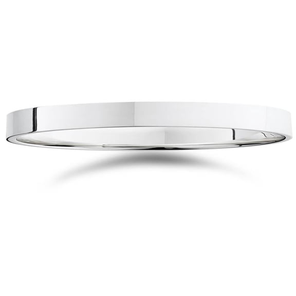 Pompeii 2mm Flat 14K White Gold Stacker Wedding Guard Ring Band (,)