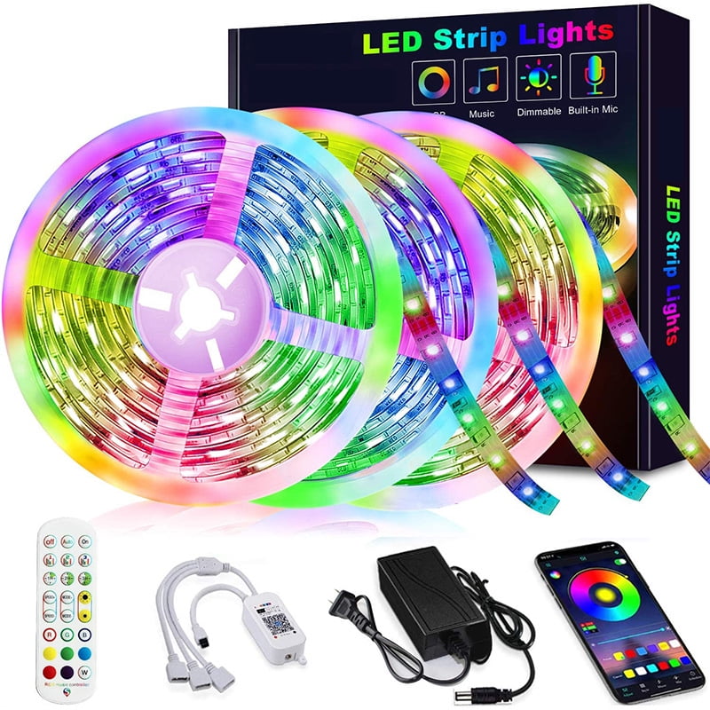 LED Strip Light RGB Lights Music Sync Color Changing Sensitive Mic Controlled 