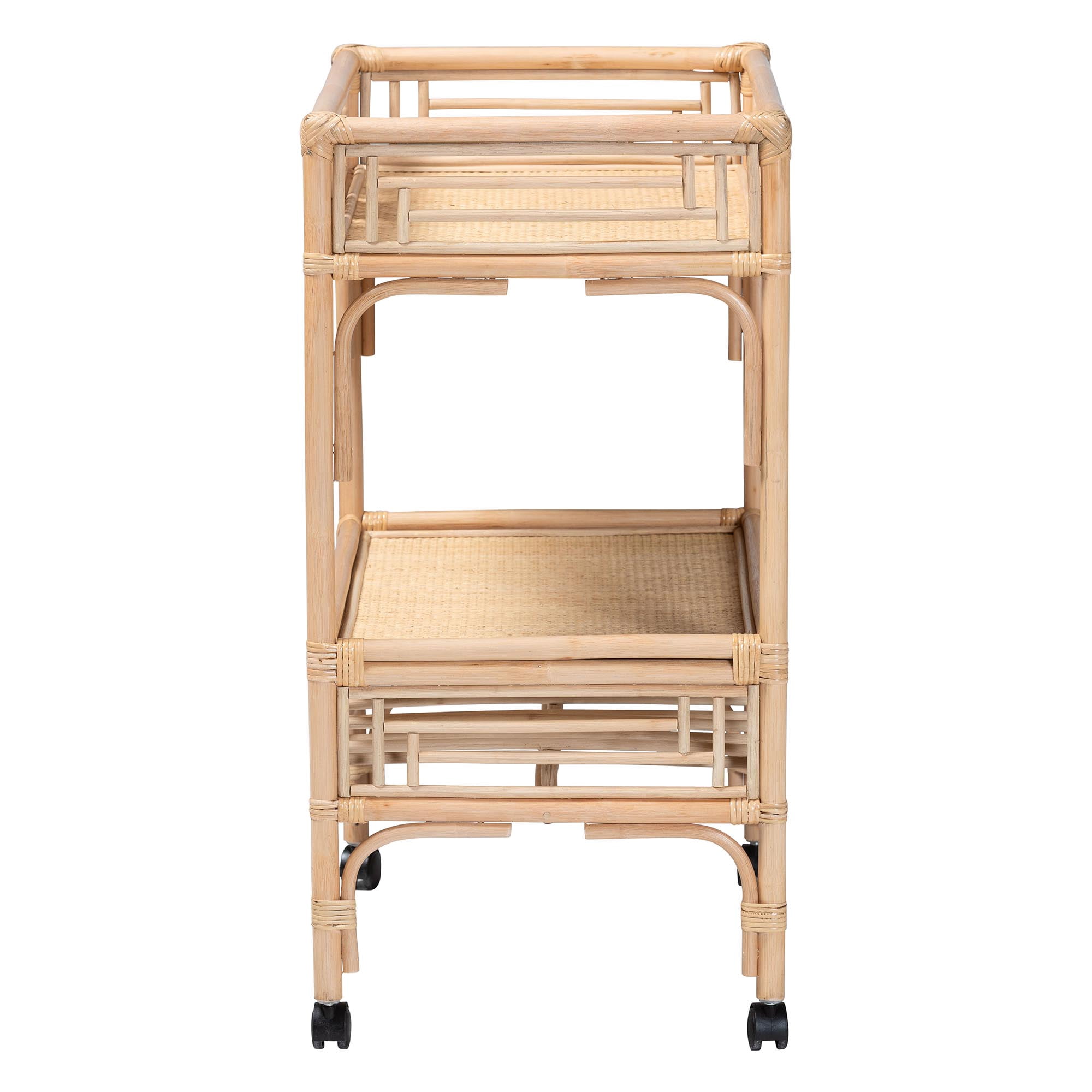 bali & pari Molina Boho Wine Cart, 2-Tier, Natural Brown