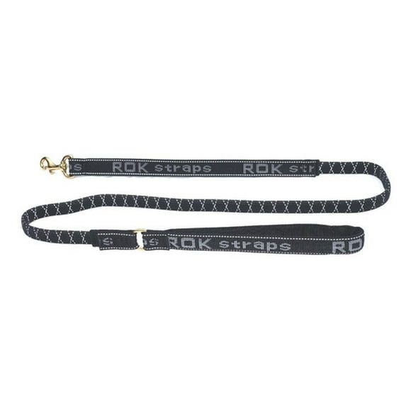Correa Elastica Perro Rok Straps Delgada Negra Reflejante
