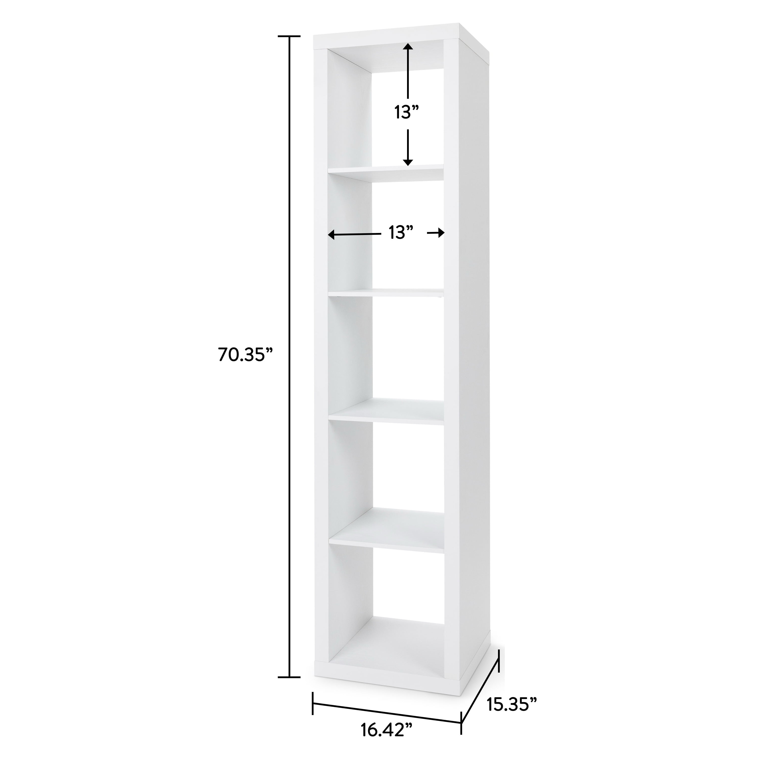 Better Homes & Gardens 5 Cube Vertical Storage Organizer, White Texture