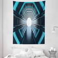 thumbnail image 1 of Outer Space Tapestry, Tunnel with Neon Passage Mercury Lunar Orbit Inspired Stardust Art, Wall Hanging for Bedroom Living Room Dorm Decor, 60W X 80L Inches, Blue Dark Blue White, by Ambesonne, 1 of 2