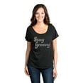 thumbnail image 2 of Stay Groovy Women's Fashion Slouchy Dolman T-Shirt Tee Heather Black Medium, 2 of 4