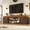 Brown-TV Stand, variant on ANPOO 82.7" Fireplace TV Stand for TVs up to 95" with 40" Electric Fireplace, Large Farmhouse Entertainment Center with LED Light & Power Outlets and Sliding Barn Doors for Living Room, Bedroom