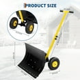 thumbnail image 2 of COZONY Pelle à Neige Robuste avec Roues, Lame en Acier Réglable 29 Pouces L X 19 Pouces H, Pousse-Neige Ergonomique avec Poignée Réglable en Angle et en Hauteur, Plaque Antidérapante Noire + Poteaux Jaunes, pour Allée et Trottoirs, 2 of 7