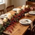 thumbnail image 6 of Artificial Christmas Berry Rattan Decorative Wrapping 1 Meter - Plastic Indoor Holiday Decor with Berry Clusters for Mantels, Windows and Doorways Red, 6 of 6