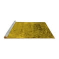 thumbnail image 2 of Ahgly Company Machine Washable Indoor Square Oriental Yellow Industrial Area Rugs, 3' Square, 2 of 4