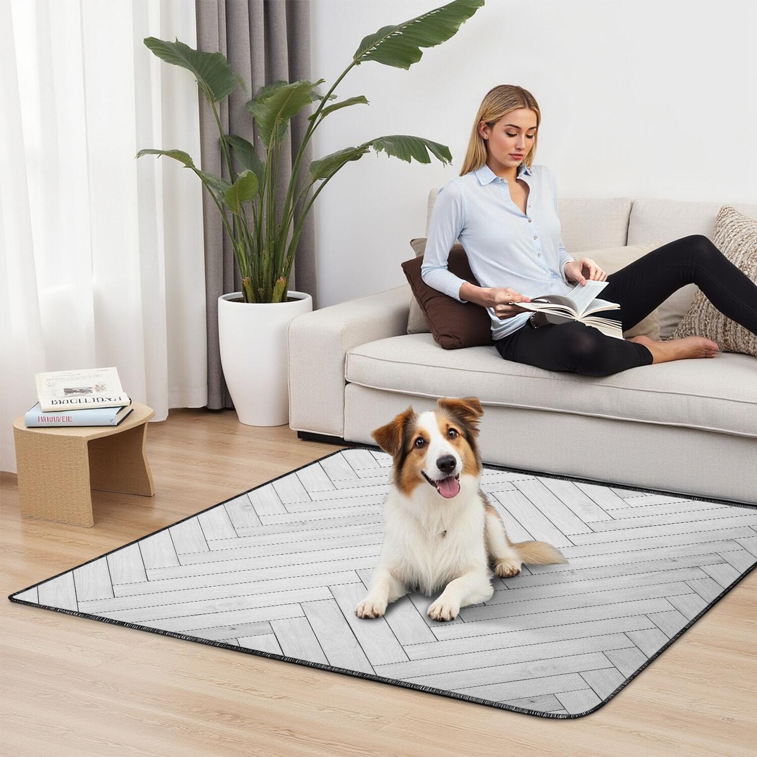 Textured Design Washable Pee Pads for Dogs, 48"x48" Stylish Leopard Print Reusable Potty Pad, Non-Slip Kennel Liner for Floors.(Texture/leopard /Geometry, 24" x35" )