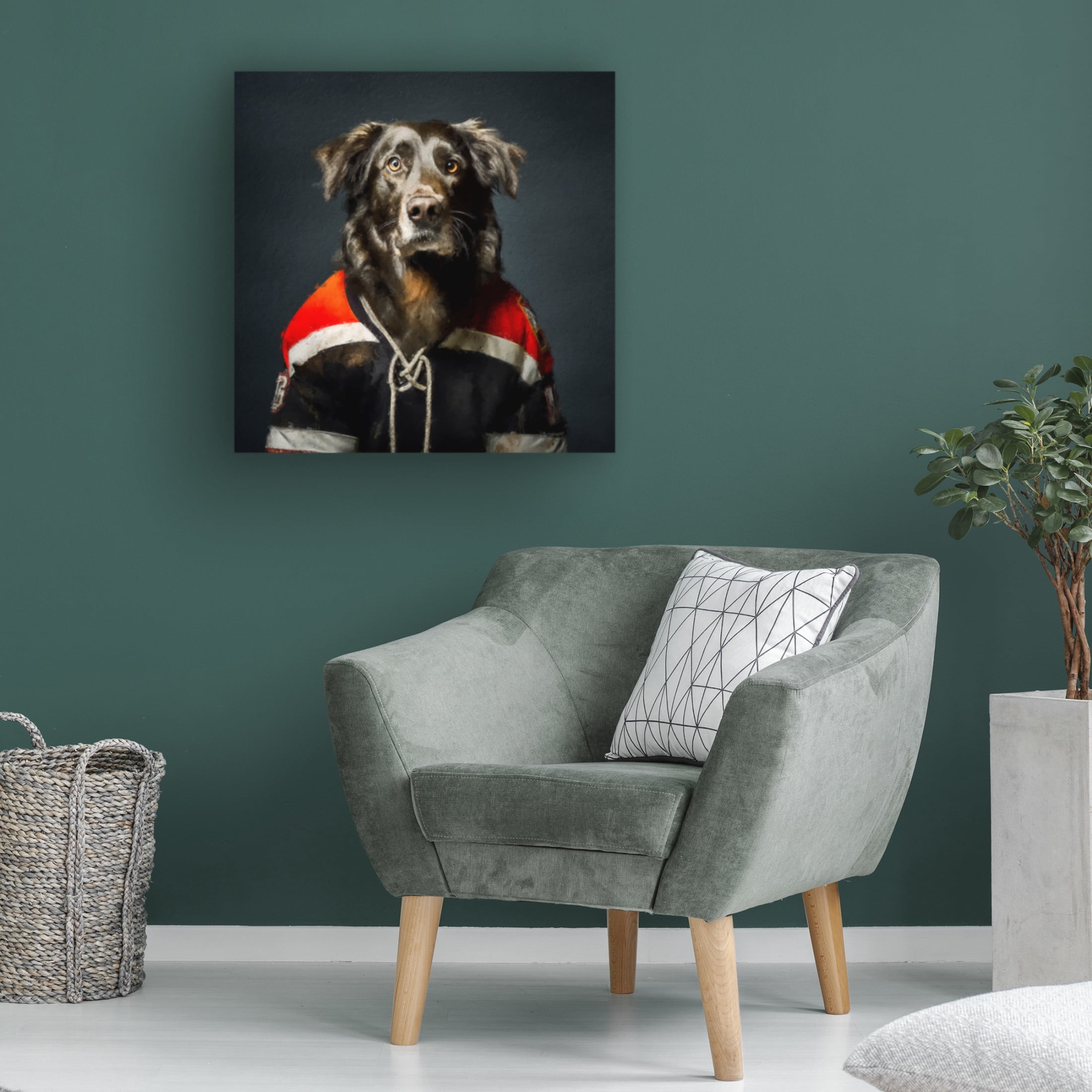 Canvas Wall Art - Sean Parnell 'Hockey 5' Wall Art for Living Room, Bedroom, or Office Décor by Trademark Fine Art - 18 x 18 Inches