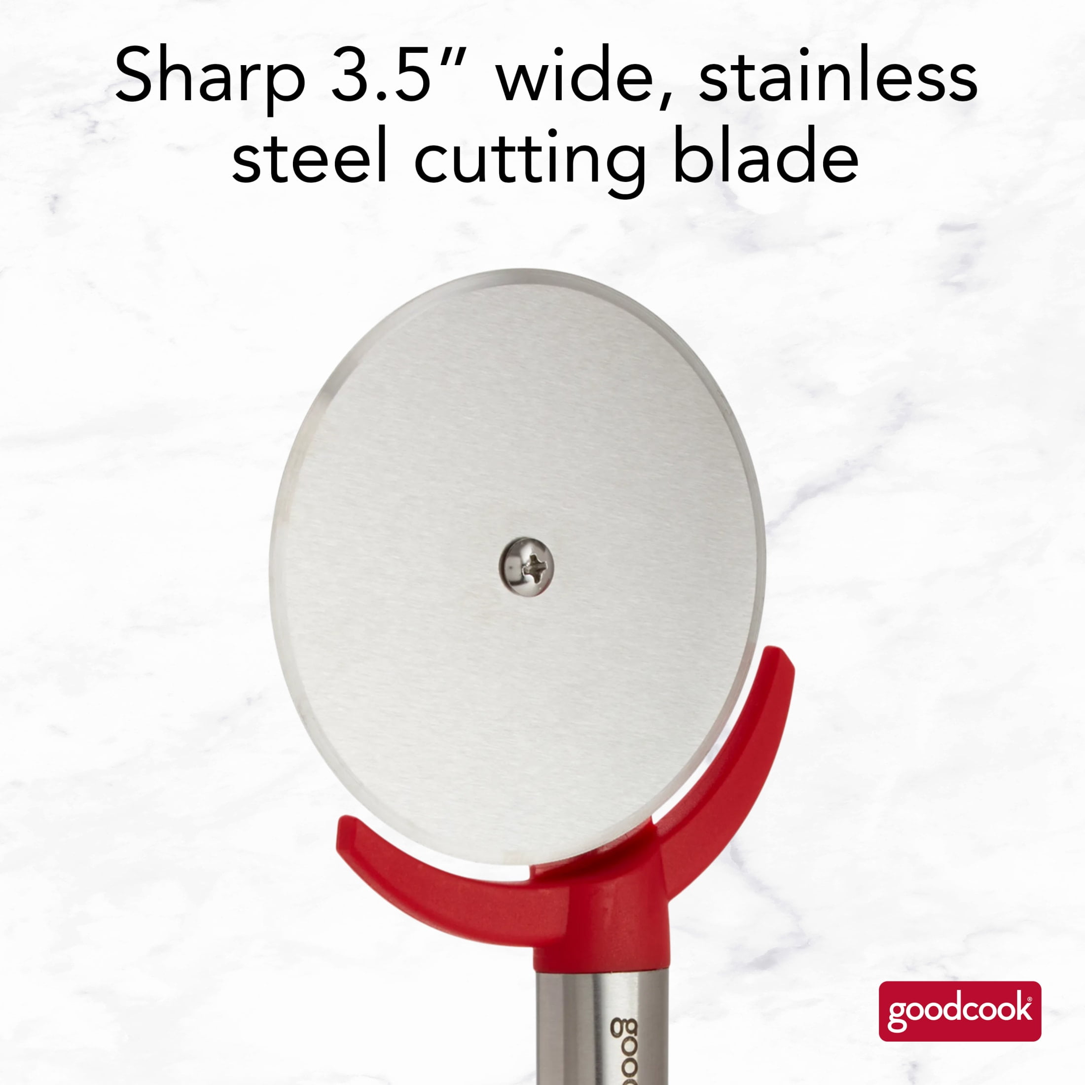 (2 pack) GoodCook Pro Pizza Cutter 3.5-inch Wide Stainless Steel Cutting Wheel