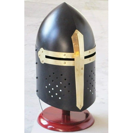 Thor Instruments  Medieval Black Sugarloaf Armour Helmet Knight Sugarloaf Wearable Costume Helmet