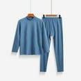 thumbnail image 4 of Toimothcn Solid Color Basic Thermal Underwear Sets Thickened Fleeced Long Sleeve Round Neck Slim Fit Shirts Pants Outfits Leisure Men'S Homewear, 4 of 4