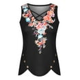 thumbnail image 3 of DYMADE Womens Summer Wide Strap Floral Print Sleeveless V-Neck Casual Basic Tank Tops, 3 of 4