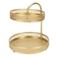 thumbnail image 1 of 2 Tier Fruit Tray, Exquisite Texture Gold Elegant Cupcake Stand  For Home, 1 of 8