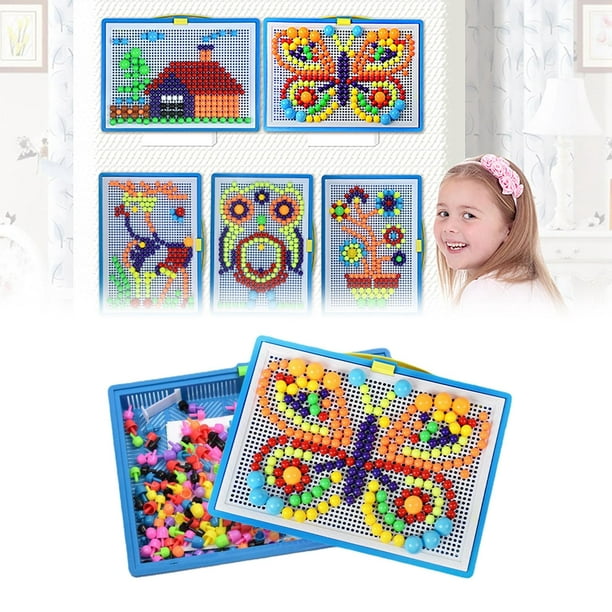 Puzzle en mosaïque, blocs de motifs de forme, jeu de société Montessori  pour enfants de 4, 5, 6, 7 ans, 620 piquets 