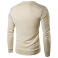 thumbnail image 3 of JTieacloth Men's Knit Pullover Sweater Male Solid Color V Neck Cardigan Sweater Male Casual Slim Fit Long Sleeved Knitted Sweater(Beige), 3 of 3