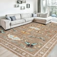 thumbnail image 4 of Geetinfly 2*6FT Area Rugs 1150Gsm 100% Polyester Rug 350Gsm Velvet Weight Pearl Velvet Washed Back Folding Simulation Printed Carpet Xm-Modern-Ecological Paradise Camel tone, 4 of 8