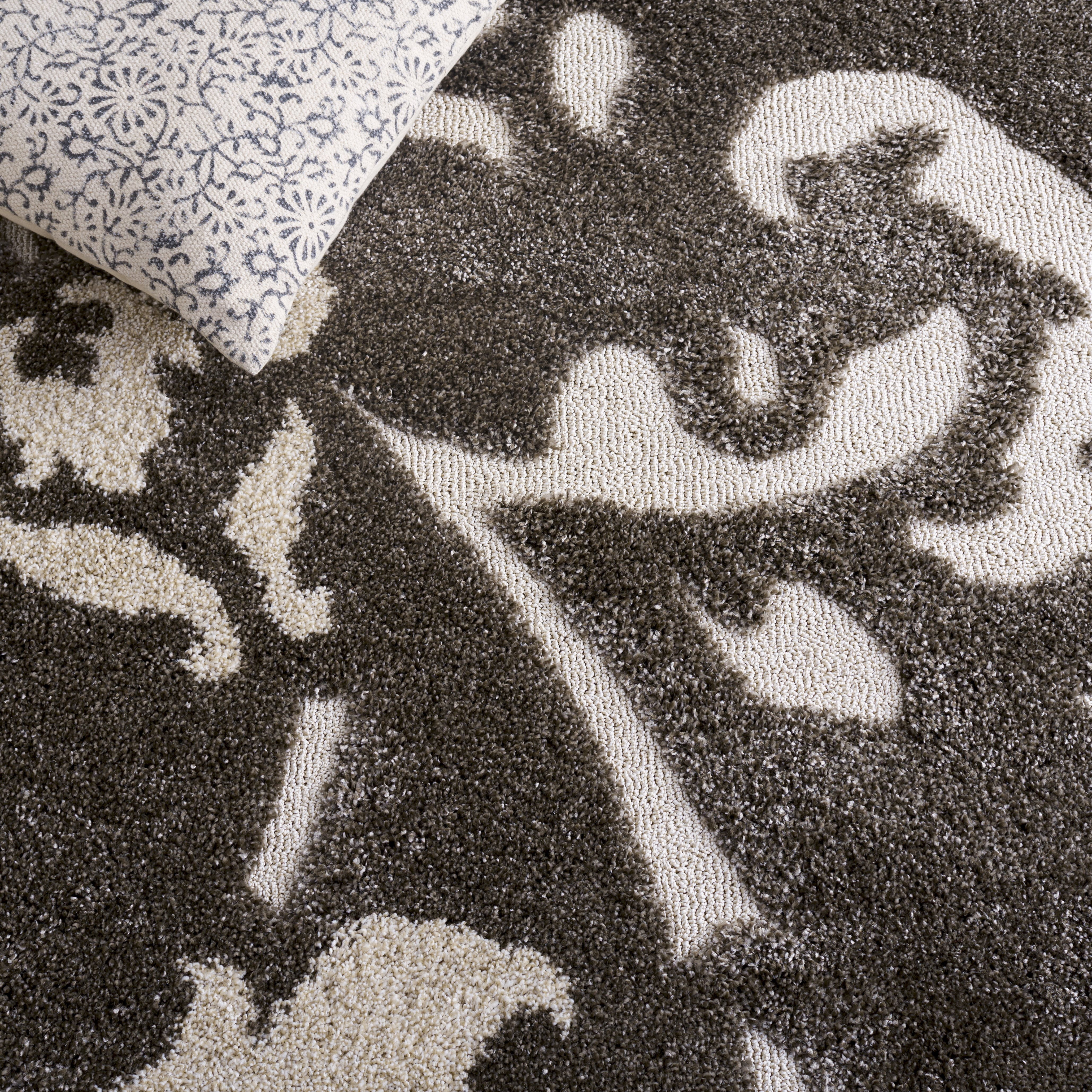 Safavieh Florida Merrick Geometric Shag Area Rug, Smoke/Beige, 6' x 8'