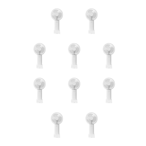 Matsuzay Reemplazo de ventilador portátil ABS para exteriores, recargable, alimentado por , 3 engranajes, ventiladores de refrigeración de Blanco Tipo 1 10Conjunto