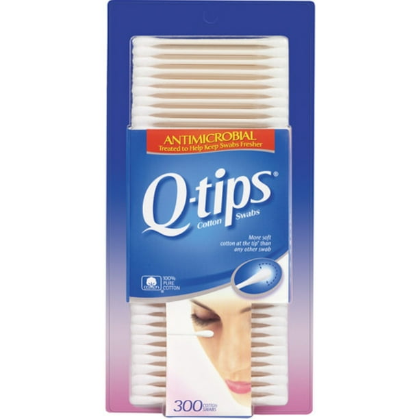 Qtips Antimicrobial Cotton Swabs 300 Each (Pack of 2)