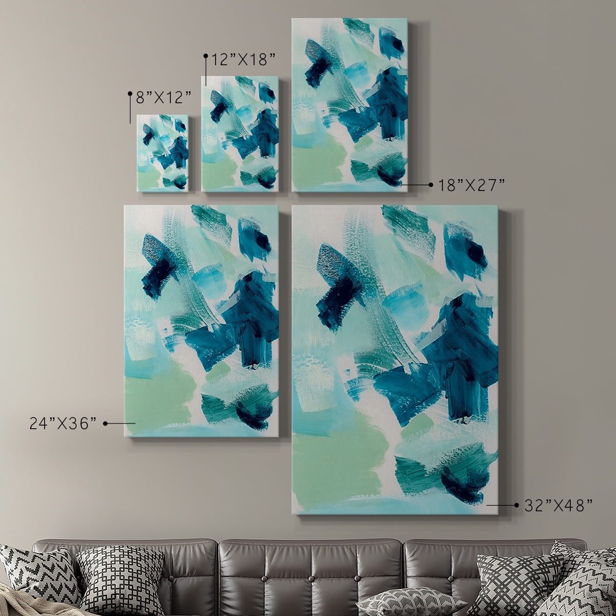 Teal Composition II Premium Gallery Wrapped Canvas - Ready to Hang