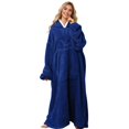 thumbnail image 2 of Wearable Blanket Hoodie for Adult Plush Blanket Sweatshirt One Size, 2 of 10