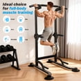 thumbnail image 4 of Evitormill Adjustable Height Pull up Bar Standing, 440 Lbs Power Tower Dip Station, Strength Training Fitness Workout Equipment for Home Gym, 4 of 7