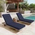 thumbnail image 4 of Snubbull Outdoor Chaise Lounge Cushions, with High-Density Foam, Ties Waterproof & Fade Resistant for Lawn and Pool Lounge Chairs, 72x21x4 inch, Navy Blue, 4 of 6