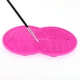 thumbnail image 3 of Unique Bargains Double Circle Shape Makeup Sponge Brush Cleaner 1 Pc Rose Red, 3 of 5