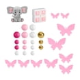thumbnail image 1 of Juego de adornos para tartas de elefante, bonito adorno para fiestas temáticas, bodas, baby showers. Rosa, 1 of 9
