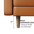 thumbnail image 6 of ZARKEA- 58" Upholstered Mid-Century Modern Faux Leather Square Arm Brown Sofa Loveseat, 6 of 6