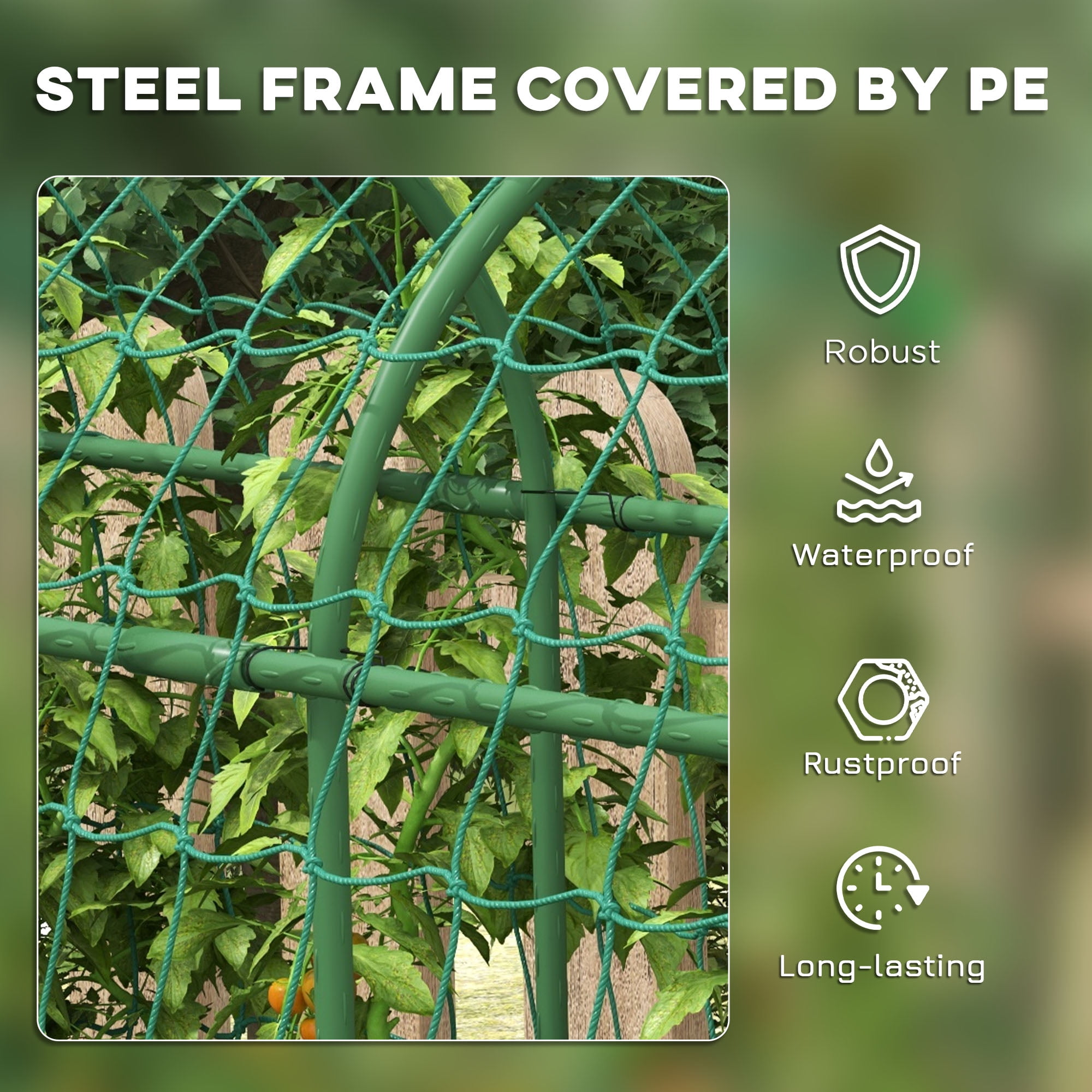 Outsunny Garden Trellis for Climbing Plants Outdoor, 72" Tall, Green