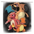 thumbnail image 2 of Cortina de ducha Charmander, impermeable, de poliéster, lavable, decorativa, con 12 ganchos, 72 x 72 pulgadas, de plástico, 2 of 8