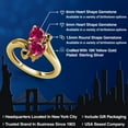 thumbnail image 2 of Gem Stone King 10K Yellow Gold Red Created Ruby Women Heart Shape Diamond Accent Ring 1.96 Cttw (Size 7), 2 of 3