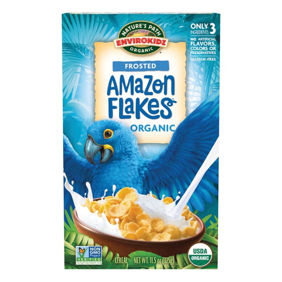 EnviroKidz Organic Breakfast Cereal, Amazon Frosted Flakes, 11.5oz Box