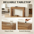 thumbnail image 4 of Walnut Console Table, 47.2” Wide Narrow Entryway Table, Modern Walnut Grain Design, 44LBS Load Capacity, Anti-Tip & Floor-Protected for Hallway/Living Room, 4 of 6