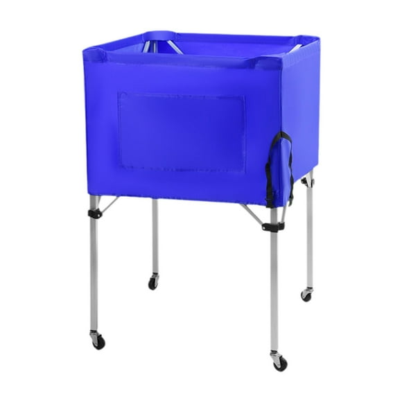 Bola de almacenamiento Bin Rolling Sports Ball Cart Ball Conveniente Organizador de equipos deportivos prácticos Plegado para el juguete de garaje al Azul