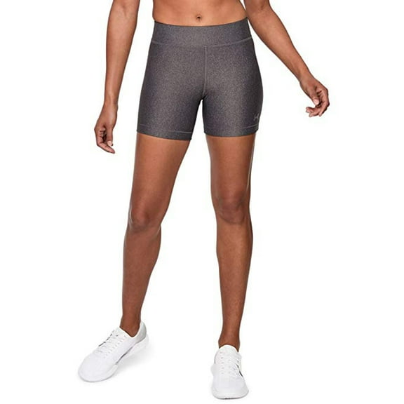 Under Armour Women's HeatGear Shorts, Charcoal Light Heath/Metallic Silver, S